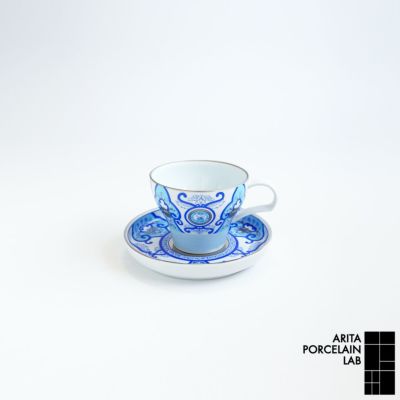 GALLERY ティーカップ＆ソーサー ブルー 唐草 化粧箱入 | ARITA